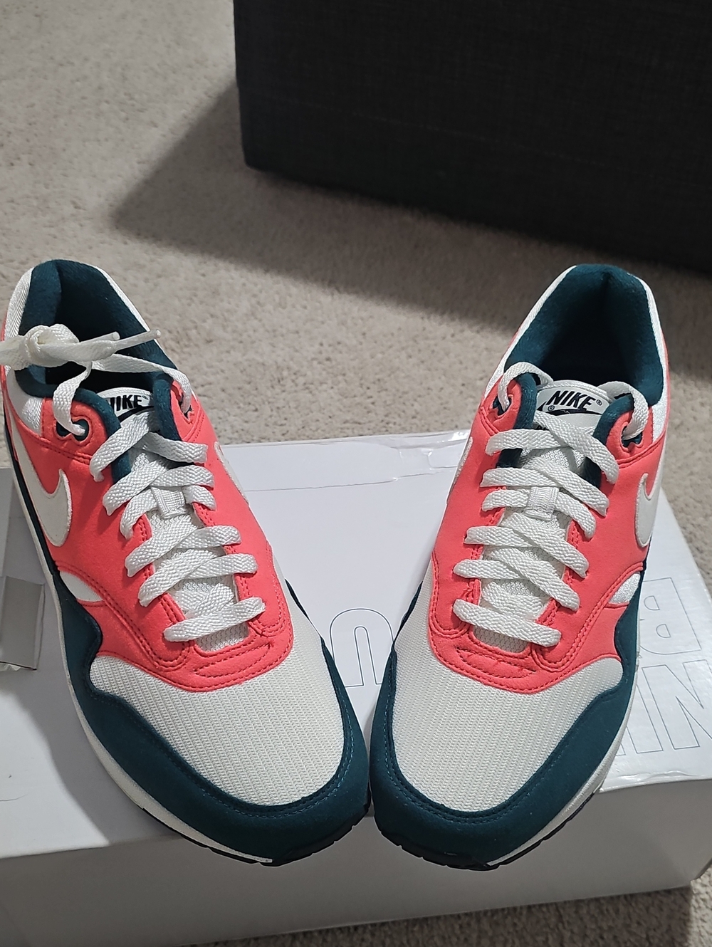 Nike Men’s Low-Top Sneakers in White, Coral & Teal